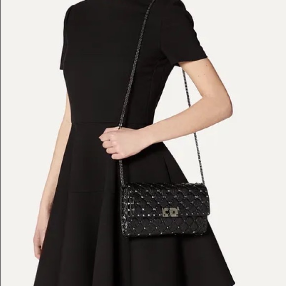 ❌SOLD ON IG❌ VALENTINO Crystal Studded Wallet on Chain clutch - Picture 7 of 7